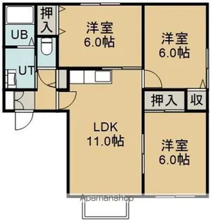 ウィンディアヒルズ(ウィンディアヒルズ)【2階】の間取り